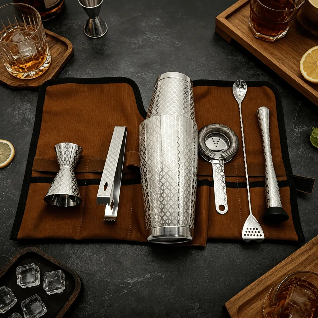 Cocktail Ceremony Diamond Engraving borsa bartender tela cerata