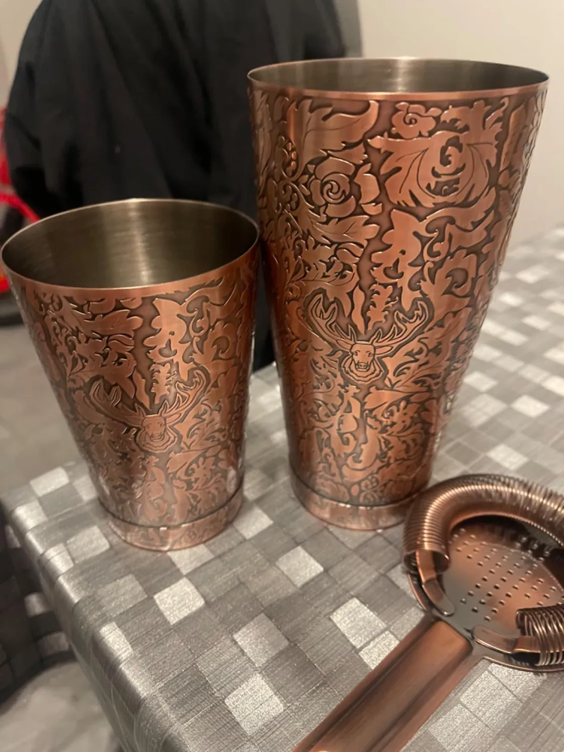 Sky Fish Boston Shaker Set Cocktail 18 Pezzi Oro Rosa Rilievo 3D