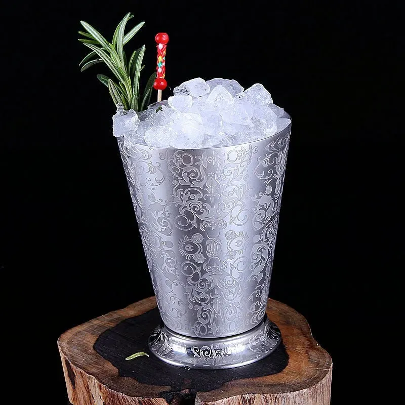 Cocktail Ceremony Metal Cup Engraving tazza acciaio Elf