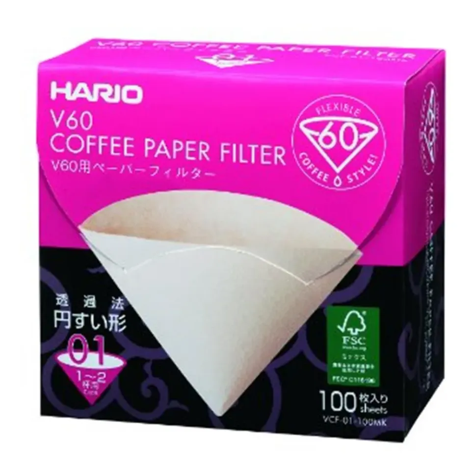 Hario V60 VCF-01-100MK filtri carta marroni 01 100pz