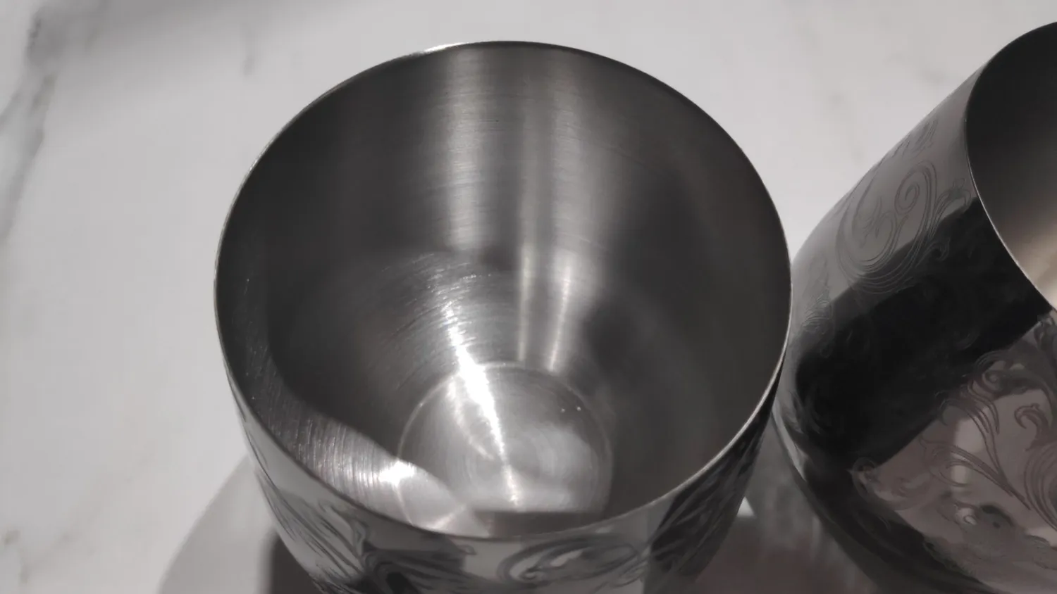 Sky Fish Bicchieri Vino Acciaio Inox Neri 4 Pezzi 500 ml Infrangibili