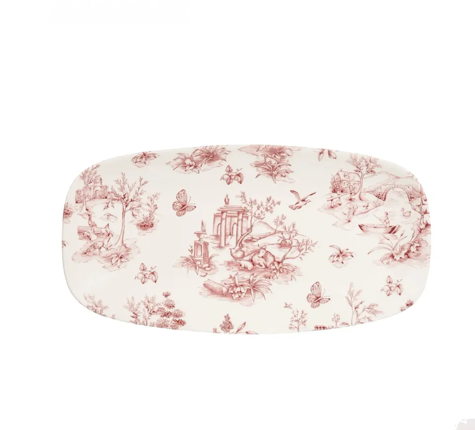 Churchill Vintage Prints Piatto Oblungo Cranberry 35,5 cm 6 pz