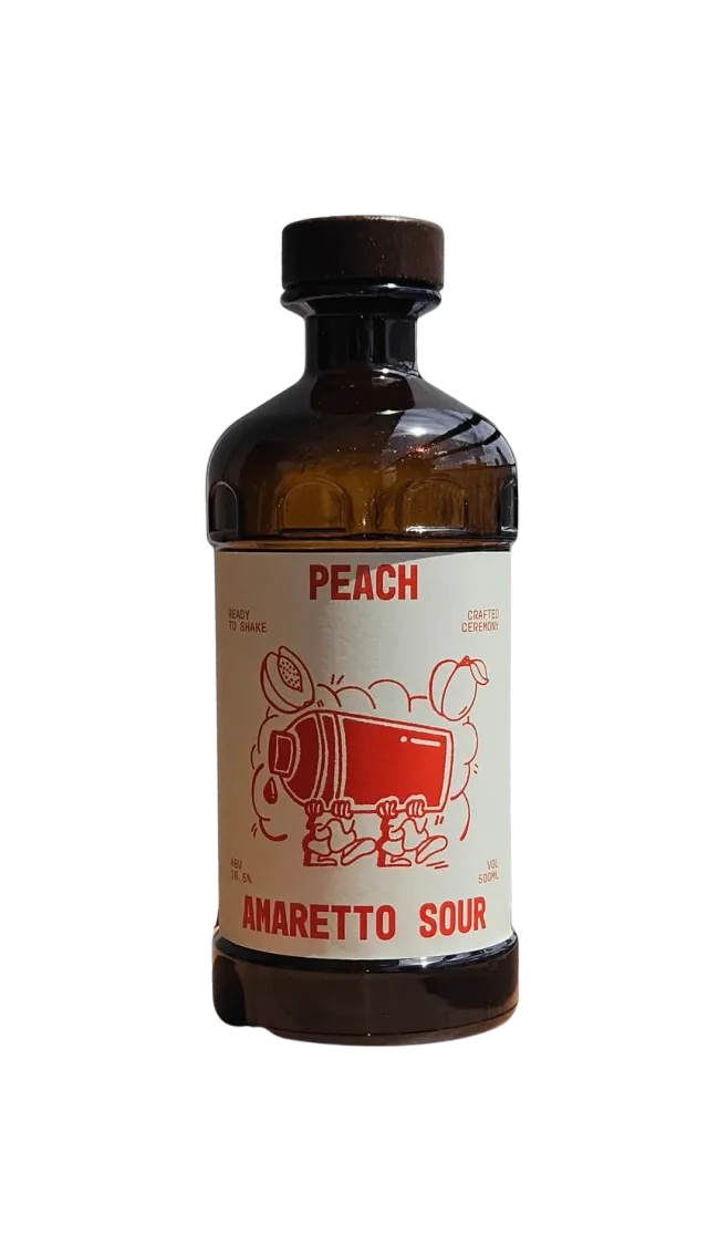 Cocktail Ceremony Peach Amaretto Sour cocktail pronto pesca