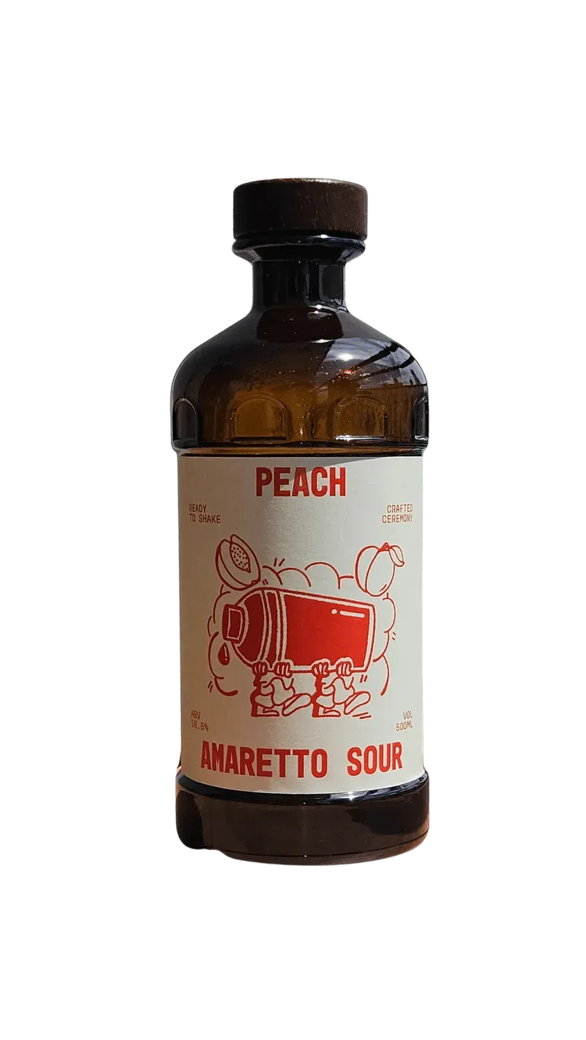 Cocktail Ceremony Peach Amaretto Sour cocktail pronto pesca