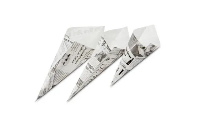 Showbar Cono Stampa Giornale porta fritti 200 pezzi carta