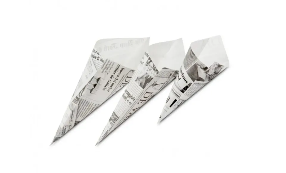 Showbar Cono Stampa Giornale porta fritti 200 pezzi carta
